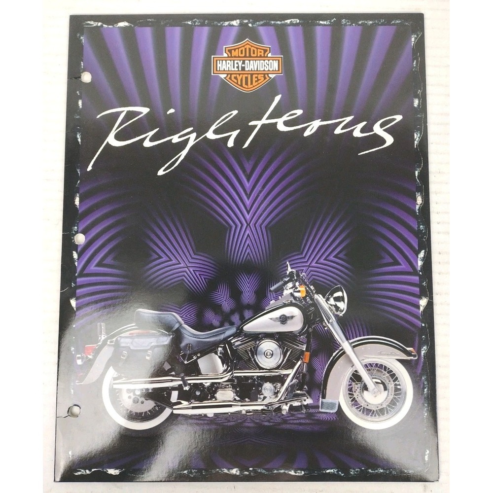 VTG 1996 Y2K Mead Portfolio Folder HARLEY DAVIDSON Motorcycle RIGHTEOUS USA H-D